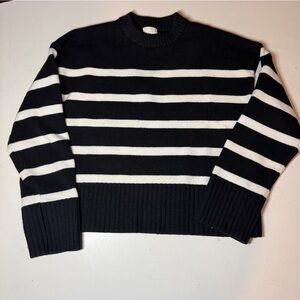 H&M Black Sweater with White Stripe